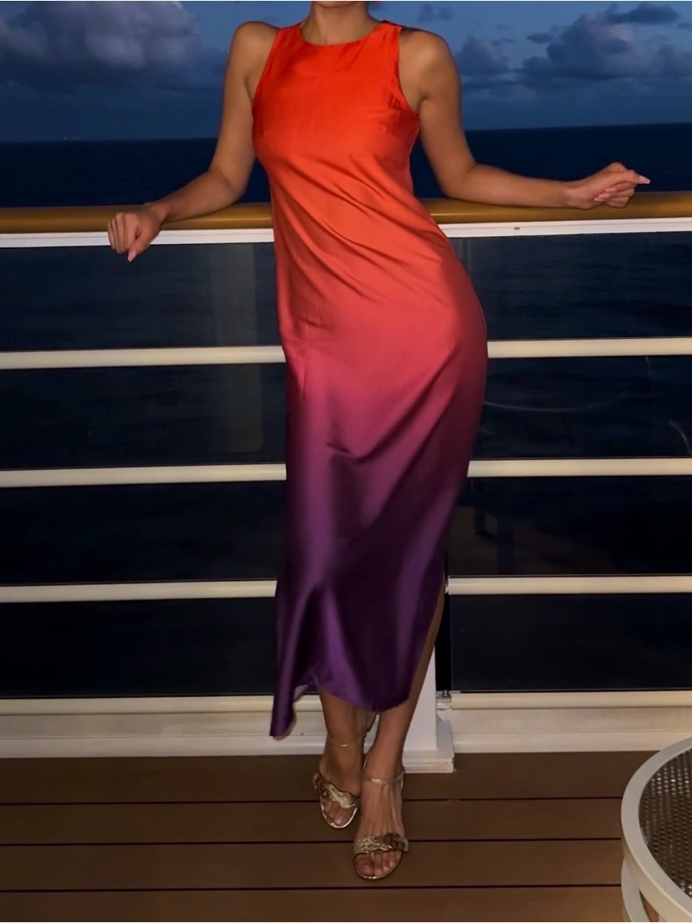 Nicole Miller Ombre Satin Dress